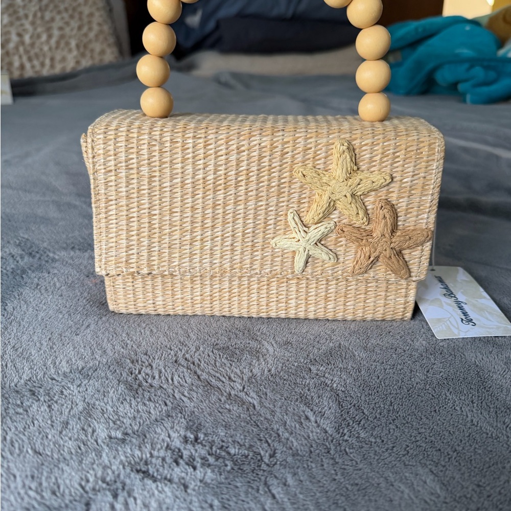 Tommy Bahama Beige Woven Tote